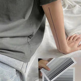 Flyshadow  Linear Ray Temporary Tattoo Stickers Arm Neck Simple Fashion Black Line Waterproof Art Fake Tattoos Ankle Tattoos Men Women