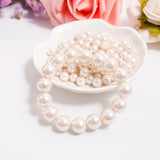 Flyshadow Classic Elegant Elastic White Pearl Bracelet For Women Men Wedding Banquet Stretch Bracelets 6-12mm Beads Handmade Jewelry Gift