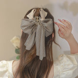 Flyshadow 12cm Ribbon Bow Hair Claw Hair Clips For Women Party Ponytail Headwear Fashion Hairpins Hair Crab Clip Accessories