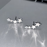 Flyshadow Needle Exquisite Shining Zircon Stars Stud Earrings Girls Simple Design Earrings Women New Korean Trendy Y2K Jewelry