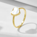 Flyshadow original fine jewelry ring love heart shell 14k gold plated rings for women Valentine Day present