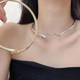 Flyshadow Brand Snake Necklace Women Choker Collar Ins Y2K Spice Girl Punk Style Accessories Collar Clavicle Chain Neck Chain