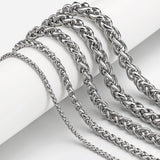 Flyshadow 1Meter Stainless Steel Knit Chain 2.5/4/6/7/8mm Necklace Bracelet Twist Snake Chain for Jewelry Making Handmade DIY Supplies