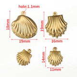 Flyshadow 20pcs Stainless Steel Small Shell Charms Gold Plated Pendants for Earrings Jewelry Making DIY Supplies Bulk Wholesale Components