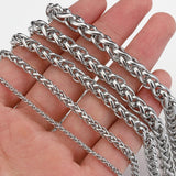 Flyshadow 1Meter Stainless Steel Knit Chain 2.5/4/6/7/8mm Necklace Bracelet Twist Snake Chain for Jewelry Making Handmade DIY Supplies