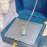 Flyshadow New Firefly Necklace Female Tide Net Red Forest Cold Wind Niche Design Sense Moonstone Pendant Clavicle Chain Necklaces