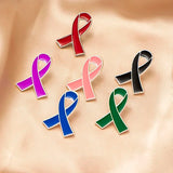 Flyshadow Yellow Ribbon Health Peace Enamel Pins Breast Cancer Red Hope Expectation Prevention Safe Return Badge Brooches For Relatives