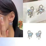 Flyshadow Fashion Moon Butterfly Shape Tassel Earring Korean Edition Earrings Temperament Fairy Jewerly Accessories for Women