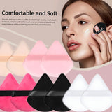 Flyshadow 8Pcs Triangle Velvet Cosmetic Puff Make Up Sponges Wet Dry Use for Face Eye Contouring Shadow Cosmetic Foundation Makeup Tool