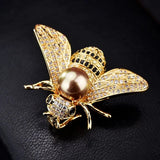 Flyshadow Fashion Crystal Rhinestone Bee Insect Brooch Vintage Enamel Animal Brooch Pin For Women Men Statement Retro Jewelry Accessoreis