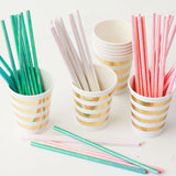 Flyshadow 25pcs Rose Gold Party Birthday Straws Drinking Paper Straws Bachelor Party Kids Birthday Wedding Party Decoration Supplies