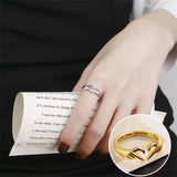 Flyshadow Creative Hand Heart Ring Exquisite Love You Forever Finger Accessories Romantic Couple Jewelry Fashion Wedding Anniversary Gifts