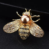 Flyshadow Fashion Crystal Rhinestone Bee Insect Brooch Vintage Enamel Animal Brooch Pin For Women Men Statement Retro Jewelry Accessoreis