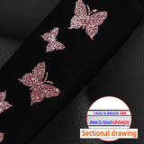 Flyshadow 1 Glitter Pink Butterfly Blingling Fabric Automotive Supplies Seat Belt Shoulder Cover Comfortable Anti-tightening Safety Belt