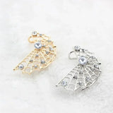 Flyshadow European and American Fashion Earrings Temperament Rhinestones Metal Spider Web Earrings Earrings