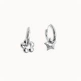 Flyshadow Korean Fashion Geometric Earrings Asymmetric Flower Star Earrings for Women Men Hip Hop Earring Jewelry Accessories Gift