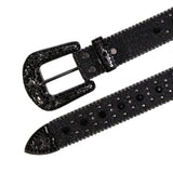 Flyshadow Man-made Diamond Belt, ladies fashion Western Cowboy Rhinestone belt design leather belt inlay man-made diamond belt jeans