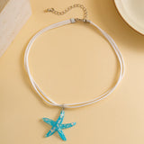 Flyshadow y2k Large Resin Starfish Pendant Necklace for Women Trendy Summer Beach Vacation Jewelry on Neck Fashion Accessories Female