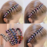 Flyshadow Fashion Rhinestone Pearl Non-Slip Hairbands Elastic Headband Flower Women Hair Hoop Bands Bezel Girls Hair Accessories Headdress