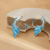 Flyshadow Creative Earrings without Earholes Earrings Blue Wings Women's Wedding Jewelry korean earrings