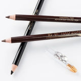 Flyshadow 1PC Microblading Wooden Eyebrow Pen Waterproof Long Lasting Makeup Eye Brow Pencil Positioning Black Dark Brown Eyebrow Cosmetic