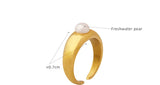 Flyshadow New Fashion Ring Pearl Ring Women's Autumn Niche Opening Ring Simple 316L Stainless Steel Jewelry High Quality Party Accessories