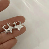 Flyshadow Fashion Y2K Simple Design Pentagram Stud Earrings Girls Star Ear Studs Women Earring Party Jewelry Gifts