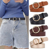 Flyshadow New Women's Belt Trend Gold Round Button Belt Personalized Decoration Paired with Long Pants Jeans Belt Soft and Cheap Belt