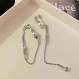 Flyshadow Fashion Ladies Asymmetric Pearl Long Tassel Earrings Korean Style A Two-wear Drop Chain Earring Accessories for Women