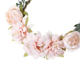 Flyshadow Bohemian Flower Hair Crowns Beach Floral Garland Women Romantic Faux Rose Wedding Hair Wreaths Headband Hair Bands Accessories