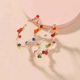 Flyshadow Random Colorful Crystal Hoop Earrings for Women New Fashion Big Round Circle Statement Earrings Wedding Party Bohemian Jewelry