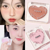 Flyshadow Love Powder Blusher Long-lasting Natural Matte Cheek Contour Tint Peach Pink Facial Blusher Cosmetics Single Color Blush Palette