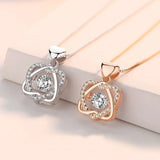 Flyshadow Jumping Heart Love Six Stars Dynamic Necklace Instagram Unique Design Versatile Pendant Fashion Jewelry