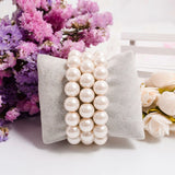 Flyshadow Classic Elegant Elastic White Pearl Bracelet For Women Men Wedding Banquet Stretch Bracelets 6-12mm Beads Handmade Jewelry Gift