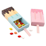 Flyshadow 5pcs/10pcs Ice cream Shape Candy Boxes Cartoon Pull-out Tray Kraft Paper Popcorn Box Baby Shower Party Favors Box Birthday Decor