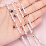 Flyshadow 1Meter Glass Love Heart Pendant Imitation Pearl Beads Chains for Necklace Bracelet Jewelry Making DIY Components Supplies