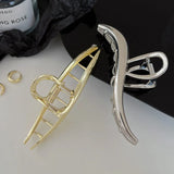 Flyshadow Alloy Geometry Hair Crab Hair Clip Women Silver Golden Hairpins Girls Ponytail Hair Claws Headdress summer accessories