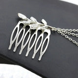 Flyshadow Women Fashion Leaf Chain Tassel Hair Comb Simple Claw Shaped Leaf Insertion Comb Clip Ball Shaped Hair Accessory Hair Clip