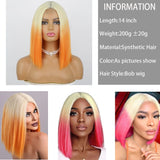 Flyshadow Red Bob Wig for Women Short Straight Middle Part Wigs Cosplay Party Synthetic Heat Resistant Fake Hair Shoulder Length Wig