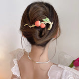 Flyshadow Fashion Women Hair Clip exquisite Cherry Shaped Barrette One word hairpin Headwear New Hair Accessories WOMAN HAIR CLIP Ornament