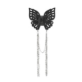 Flyshadow New Female Large Size Butterfly Tassel Hair Claw Simple Solid Color Ponytail Claw Clip Hairpin Woman Headwear Hair Accessories