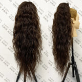 Flyshadow Water Wave Ponytail Free Shipping Heat Resistant Synthetic Fiber Curly Drawstring Ponytai Hair Extension for Black Women