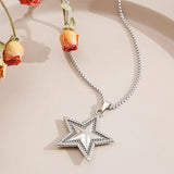 Flyshadow New Fashion Creative Simple Hip Hop Boy Temperament Trendy Brand Casual Personality Punk Five Pointed Star Necklace