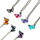 Flyshadow Fashion Butterfly Pendant Necklaces for Women Sweet Simple Multicolor Insect Clavicle Chain Necklace Party Jewelry Accessories