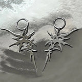 Flyshadow Grunge Accessories Thorns Letter Earrings Punk Charm Drop Earring for Women Irregular Earring  Korean Fashion Jewelry Aesthetic