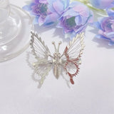 Flyshadow Moving Butterfly Edge Hair Clip Hanfu Hair Accessories Side Clip Bangs Duckbill Antique Metal Spring Clip