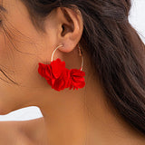 Flyshadow Bohemian Colorful Flower Pendant Earrings For Women Fashion Big Hoop Earrings Trend Aesthetics Summer Beach Jewelry