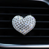 Flyshadow Heart-shaped Car Air Outlet Clip Creative Rhinestone Car Air Conditioning Air Outlet Perfume Decoration Clip Car Accessories