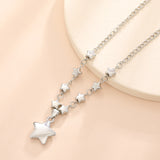 Flyshadow Y2K Metal Star Pendant Necklace for Women Luxury Sweet Cool Girl Punk Heart Clavicle Chain 2024 New Fashion Jewelry Party Gift