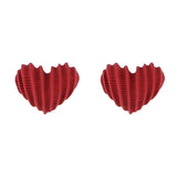 Flyshadow Red Statement Heart Earrings for Women Party Cute Jewelry Trendy Geometric Unevenness Small Love Stud Earrings Gift